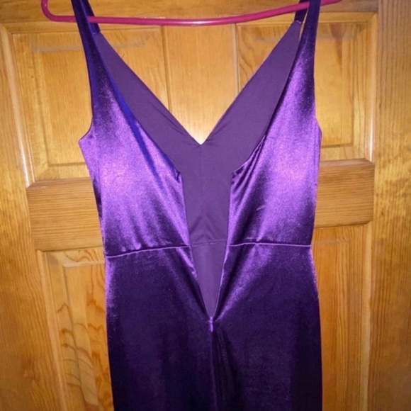 Lulus Melora Dark Purple Satin Sleeveless Maxi Dress. Size Small. Worn 1x. - Picture 10 of 12